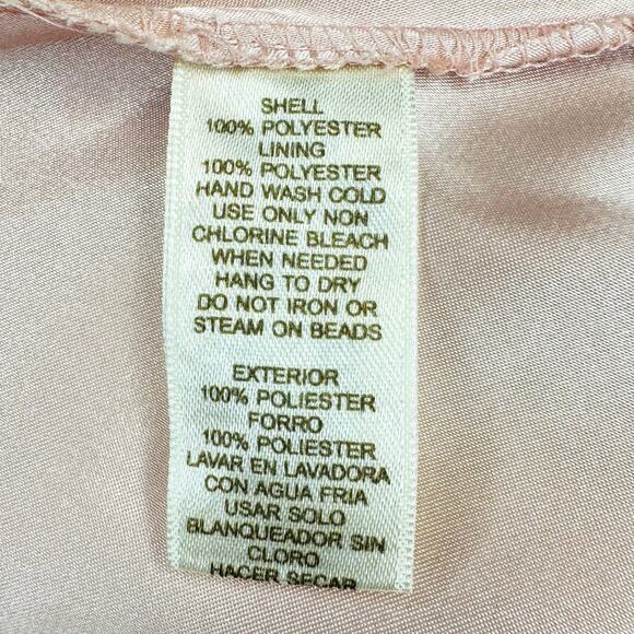 Eliza J Cocktail Dress Size 6 Pink Embellished Neck Tiered Chiffon Pleated Waist - Picture 14 of 15